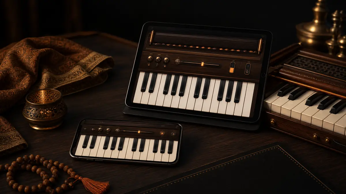 Web harmonium mobile setup on phone and tablet